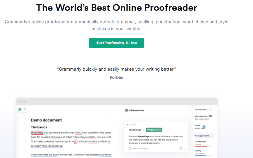 grammarly proofreading