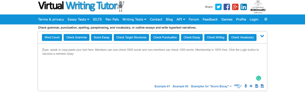 Virtual Writing Tutor Overview