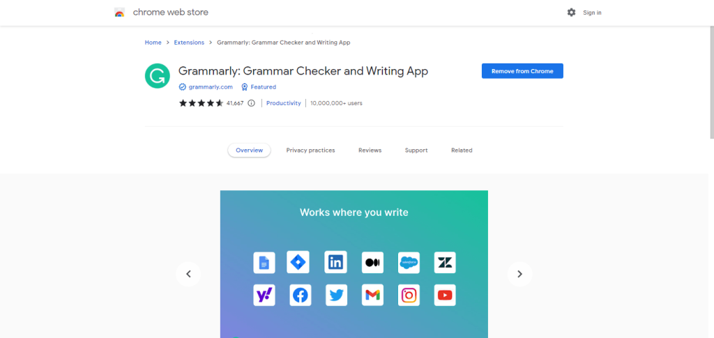 Grammarly Chrome extension Grammarly Chrome extension
