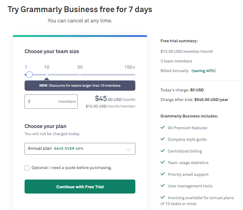 Grammarly Free Trial