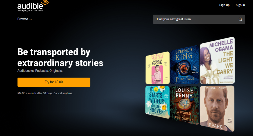 Audible Official Page